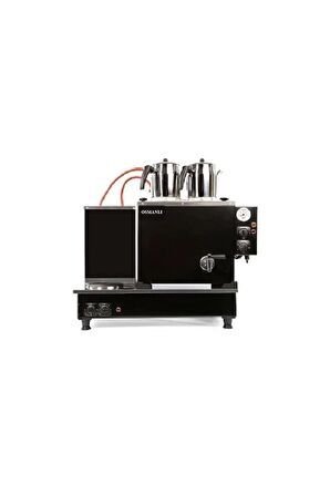 Mat Siyah 2 Demlikli (LPG+ELK)Tam Otomatik Çay Ocağı Kazanı Semaver Çay Makinesi