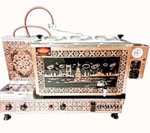 3 Demlikli Bakır Çay Kazanı CE belgeli 35 lt Kapasiteli (LPG&ELK)