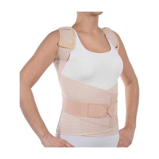 Medikaltec Torakolomber Bej Çelik/Fleksible Balenli Korse W406 – Dorselomber Korse