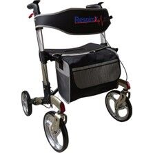 Rr-04 Çantalı Lüks Gri Rolatör Alüminyum Katlanır