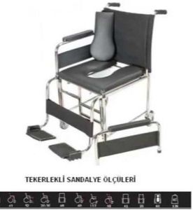 Klozet Üstü Tekerlekli Sandalye GOLFI 5 - Medikaltec Klozet Üstü Tekerlekli Sandalye Medikaltec7637 - Görsel 2 (Ön görünüm)