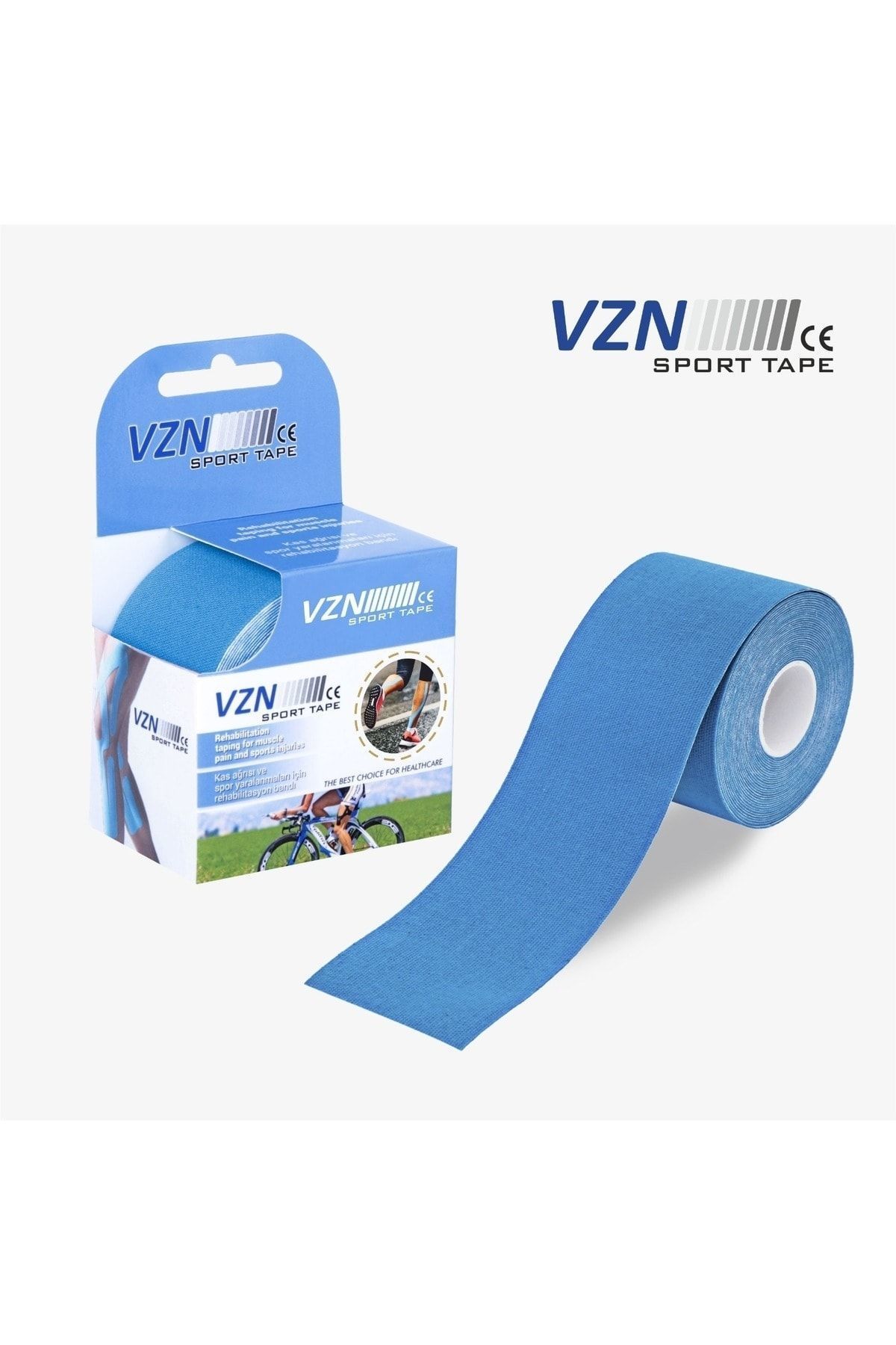 Medikaltec Vzn Kinesio Sport Tape – Sporcu Ağrı Bandı 5m X 5cm Mavi 4 Adet Medikaltec2105 - Görsel 1 (Ön görünüm)
