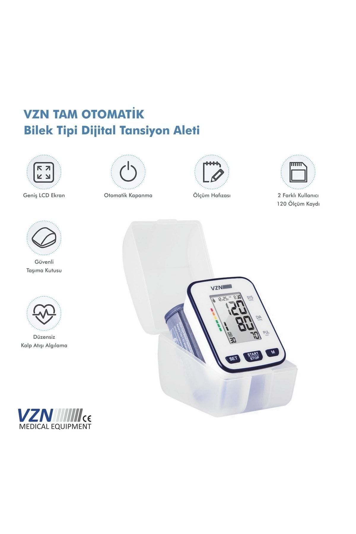 Medikaltec Vzn Bilek Tipi Türkçe Konuşan Otomatik Dijital Tansiyon Aleti Medikaltec2116 - Görsel 1 (Ön görünüm)