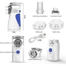 AC-4020 Taşınabilir Mesh Nebulizatör Çok Hafif Süper Sessiz + AC-9270 Dijital Temassız Ateş Ölçer