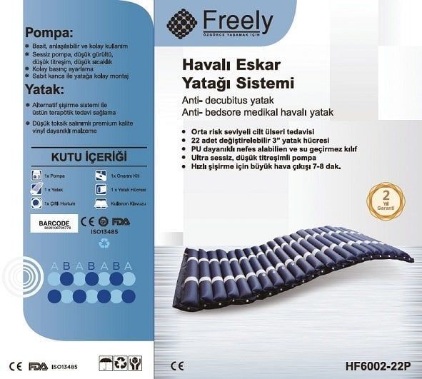 Boru Tipli Havalı Yatak Freely HF6002-22 - Medikaltec Boru Tipli Havalı Yatak - Medikaltec8792 - Görsel 1 (Ön görünüm)