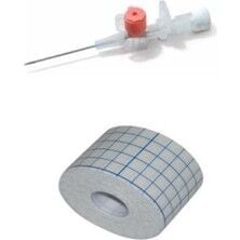 I.V Kanül (Branül) Steril 100 Adet 20 G 32mm + Esnek Tıbbi Flaster 5x5 Set