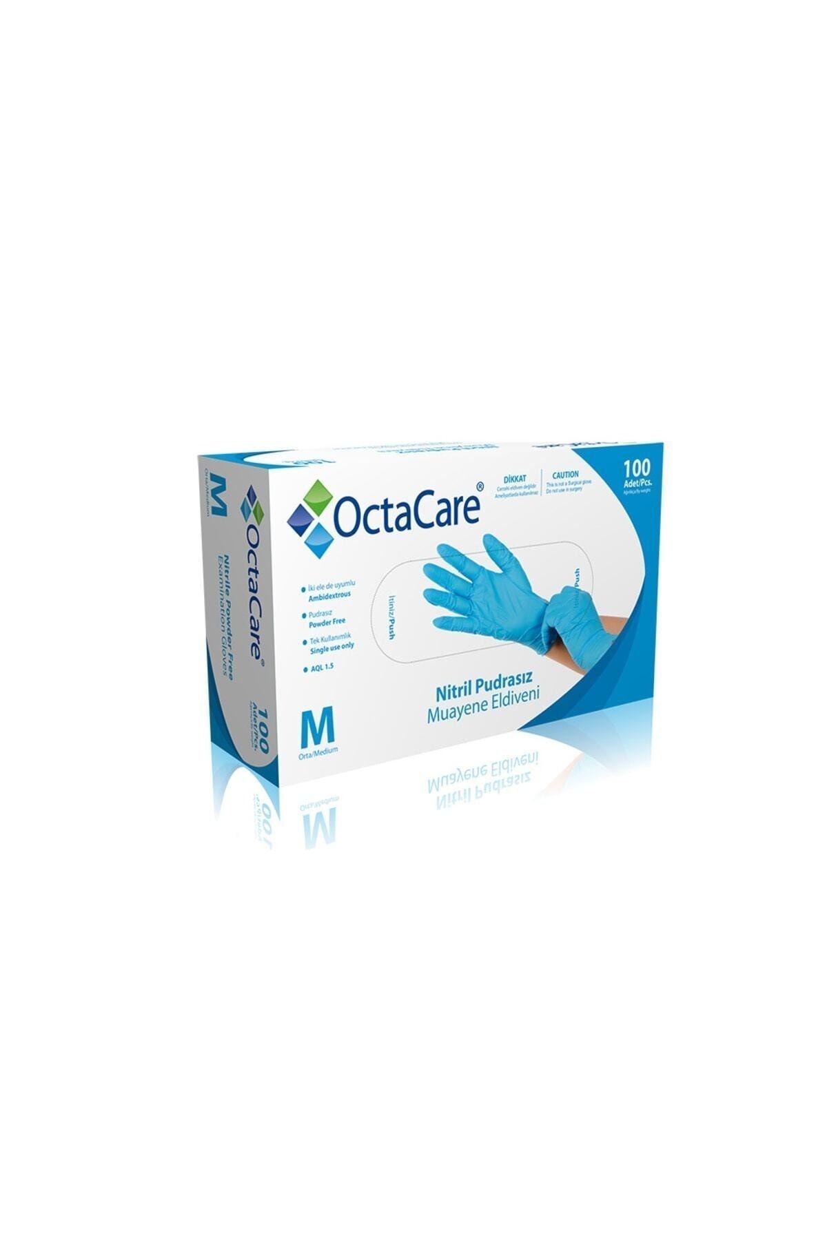 Medikaltec Nitril Pudrasız Muayene Eldiveni Mavi Medium Medikaltec2200 - Görsel 1 (Ön görünüm)