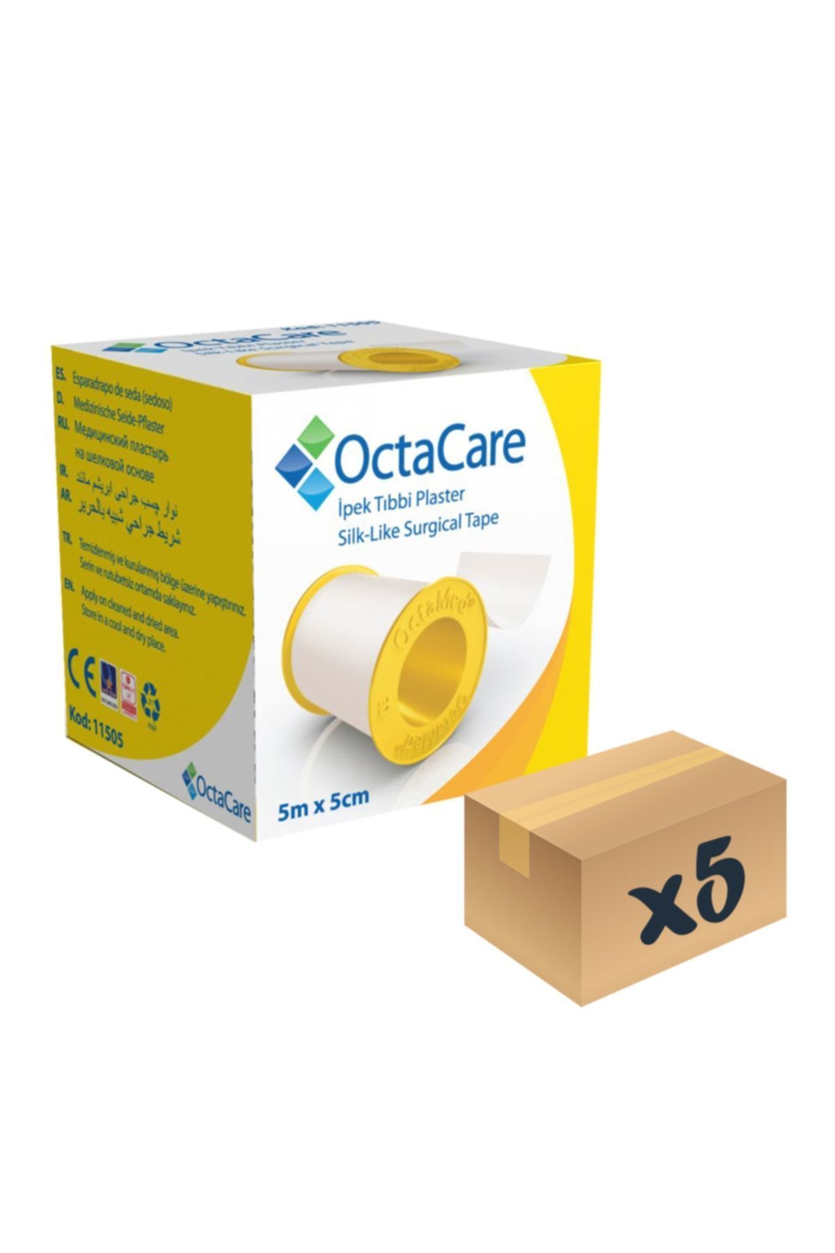 Medikaltec Ipek Tıbbi Plaster 5 Adet 5m X 5cm Medikaltec2207 - Görsel 1 (Ön görünüm)