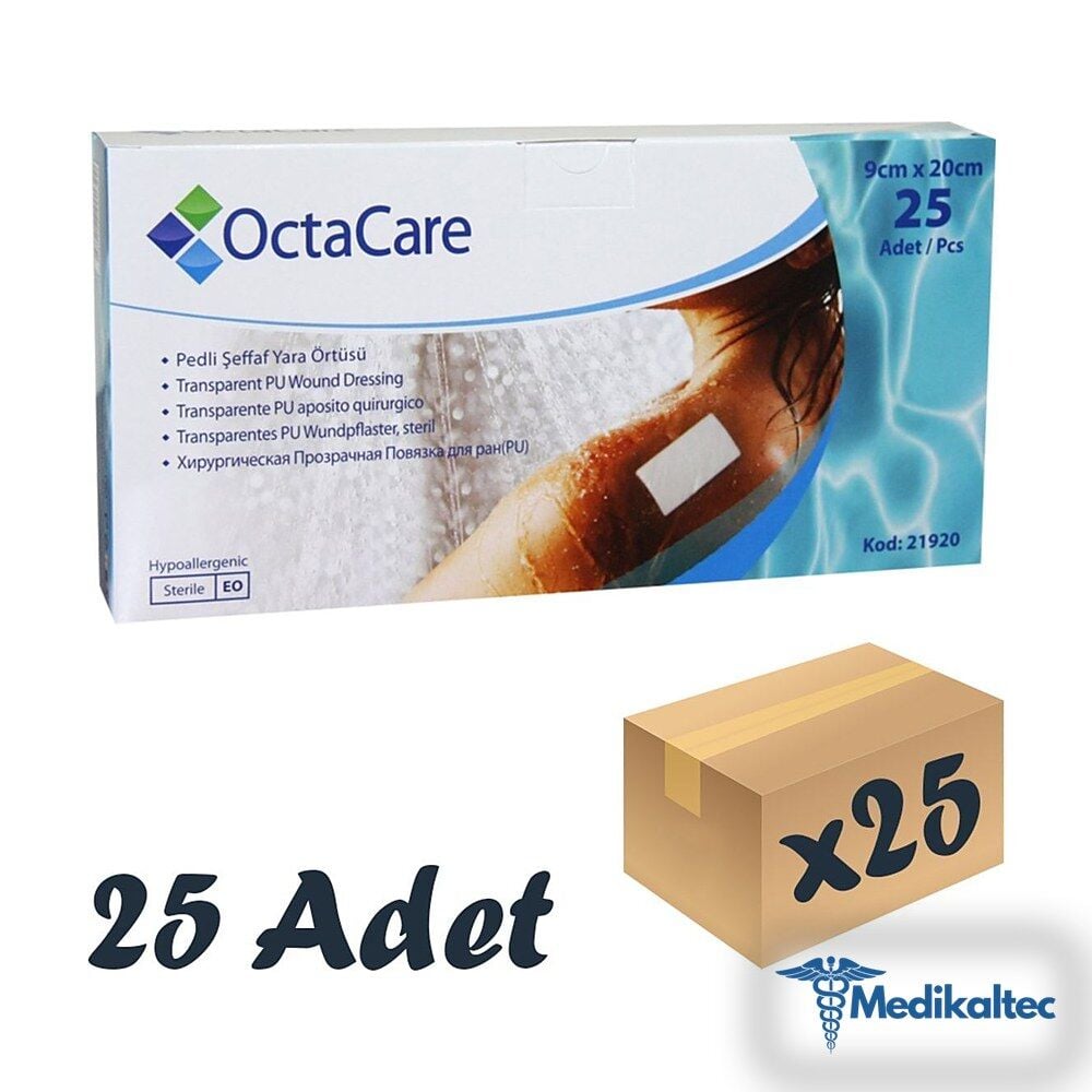 Medikaltec Şeffaf Pedli Su Geçirmez Yara Örtüsü 9cm X 20cm 25 Adet Tekli Steril Paket Medikaltec2215 - Görsel 1 (Ön görünüm)