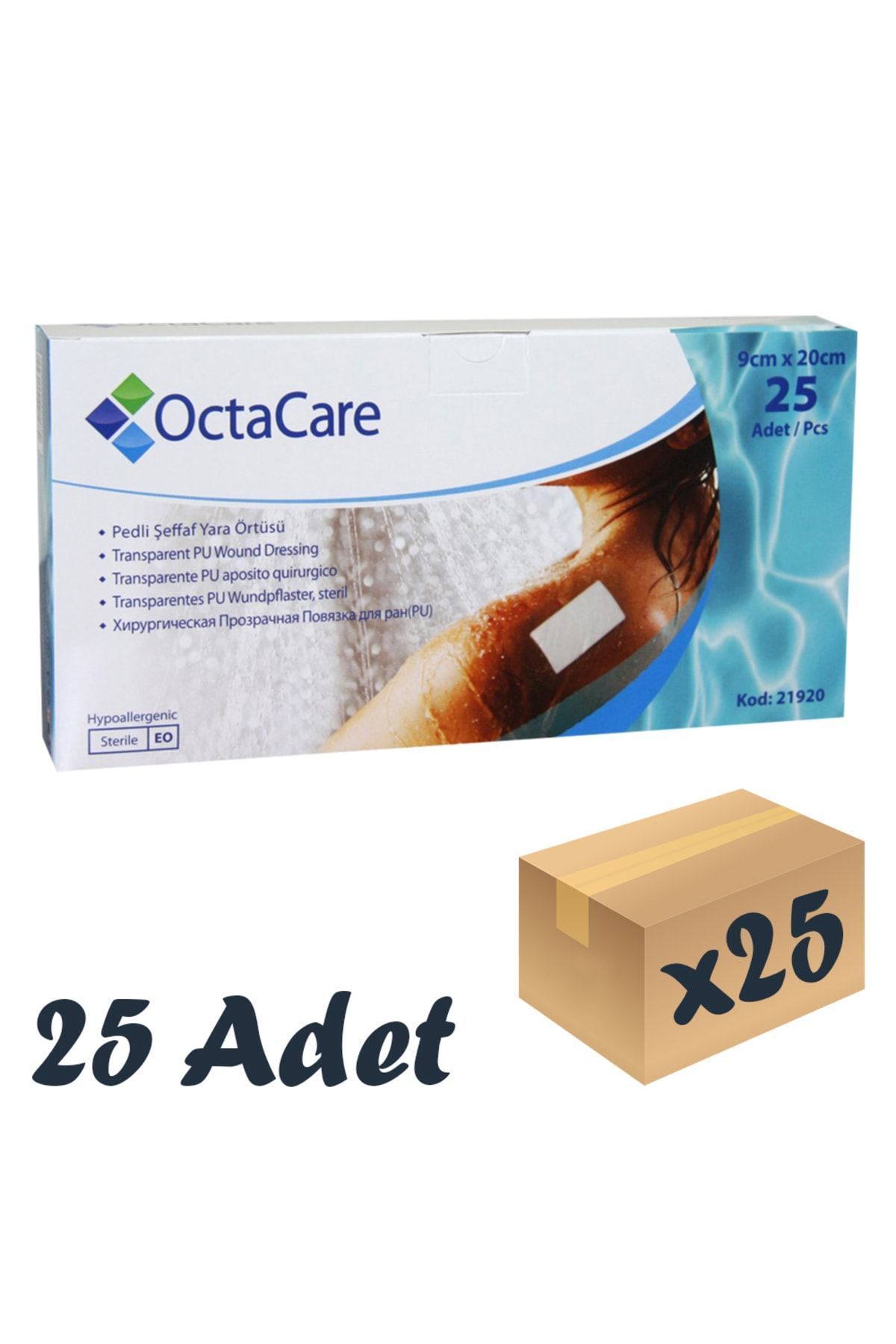 Medikaltec Şeffaf Pedli Su Geçirmez Yara Örtüsü 9cm X 20cm 25 Adet Tekli Steril Paket Medikaltec2215 - Görsel 1 (Ön görünüm)
