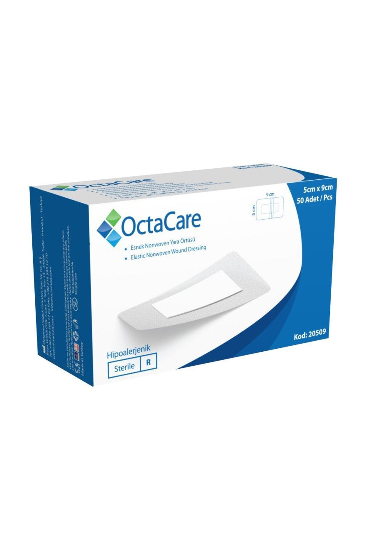 Medikaltec Nonwoven Steril Pedli Esnek Yara Örtüsü 5cm X 9cm Tekli Steril Paket 50'li Kutu Medikaltec2218 - Görsel 1 (Ön…