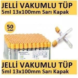 50 Adet Kan Alma Tüpü, Vakumlu Jelli, Sa - Medikaltec Adet Kan Alma Tüpü, Vakumlu Jelli, Sarı Kapak 5ml 13x100mm, Bd Vacutainer SST 2 Advance