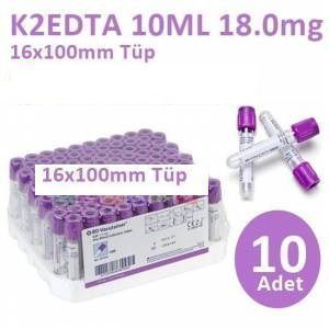 100 Adet Kan Alma Tüpü, Mor Kapak, K2E K - Medikaltec Adet Kan Alma Tüpü, Mor Kapak, K2E K2EDTA 10ml 18mg 16x100mm, Bd…