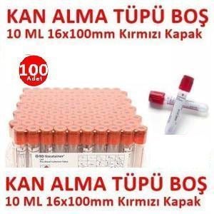 100 Adet Kan Alma Tüpü, Kırmızı Kapak, S - Medikaltec Adet Kan Alma Tüpü, Kırmızı Kapak, Serum Tüpü 10ml 16x100mm, Bd Vacutainer