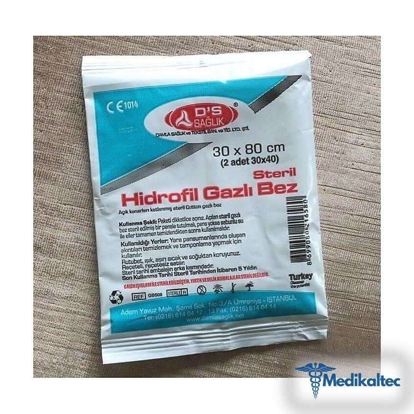 Medikaltec Steril Hidrofil Gazlı Bez 30 x 80 cm 500 Adet - Görsel 1