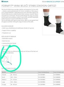 Form Fit Ayak Bileği Stabilizasyon Ortezi XLARGE BCFKNT4545D - Görsel 4 (Ön görünüm)