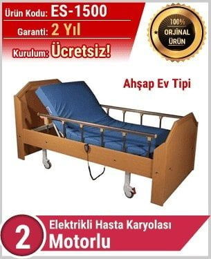 Medikaltec Hasta Karyolası Ev Tipi Ahşap İki Motorl - Karyolası Ev Tipi Ahşap İki… Medikaltec6713 - Görsel 1 (Ön görünüm)
