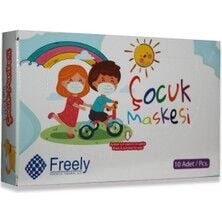 Full Ultrasonik Çocuk Beyaz Lastikli 3 Katlı Maske 10 Adet