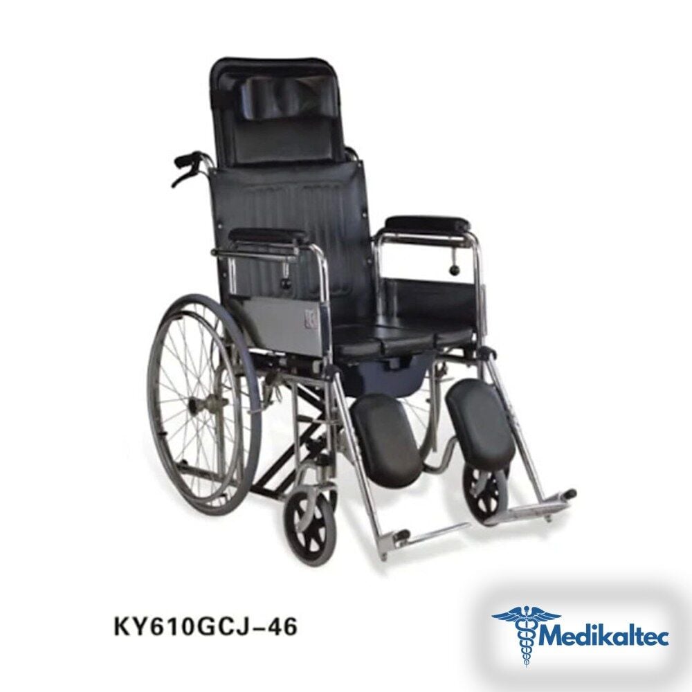 Medikaltec Tuvaletli Tekerlekli Sandalye Ayakları Kalkar Tekerlekli Sandalye Medikaltec4328 - Görsel 1 (Ön görünüm)