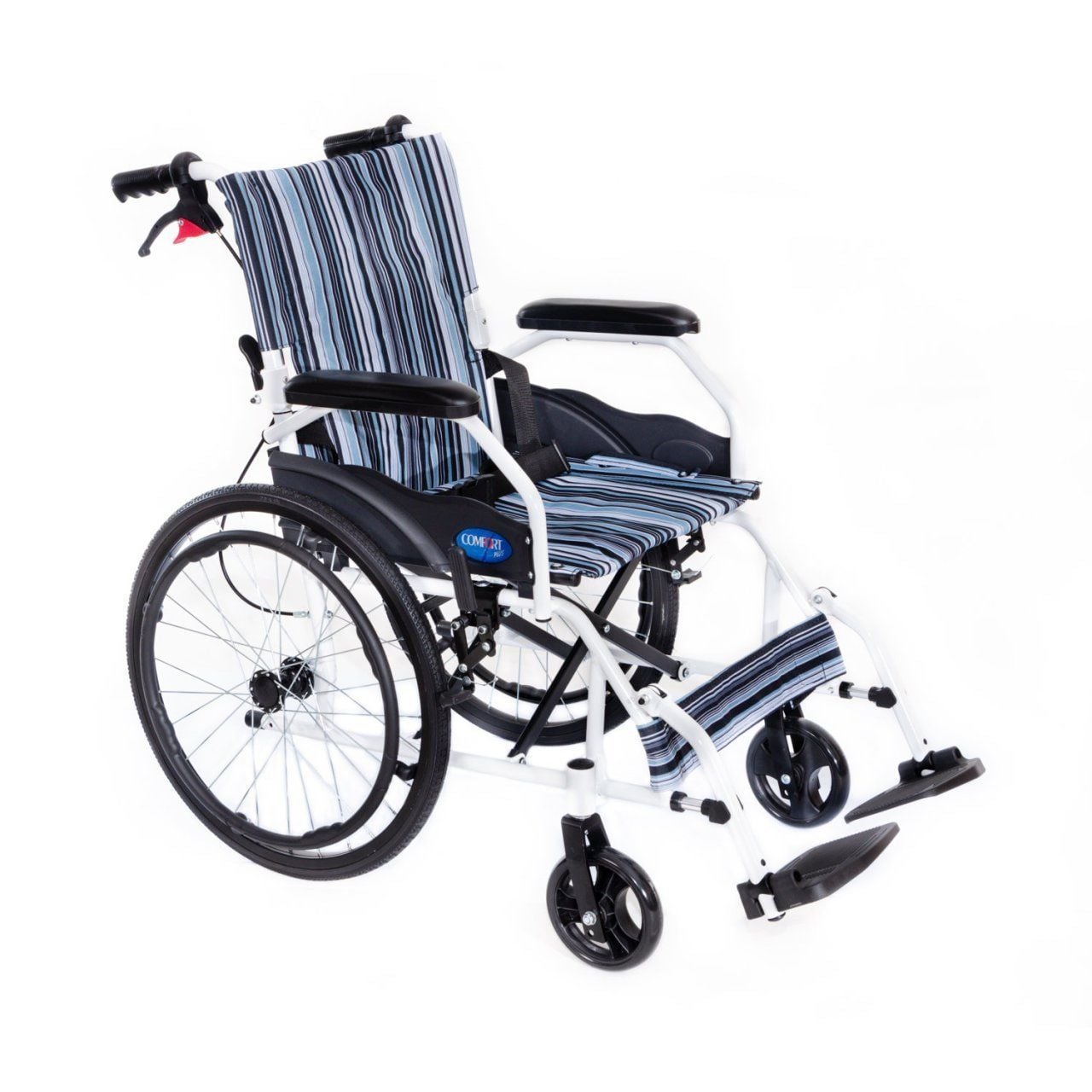 Comfort Plus KY863-20 Mavi Desenli Alümi - Medikaltec - Mavi Desenli Alüminyum Tekerlekli Sandalye Medikaltec8983 - Görsel 1…
