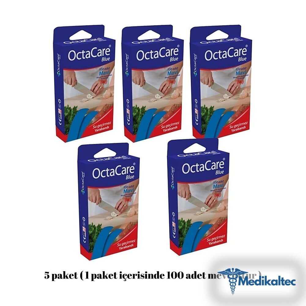 Medikaltec 5 Paket Mavi Yara Mavi Yara Bandı Su Geçirmez Dedektör Duyarlı Medikaltec2356 - Görsel 1 (Ön görünüm)