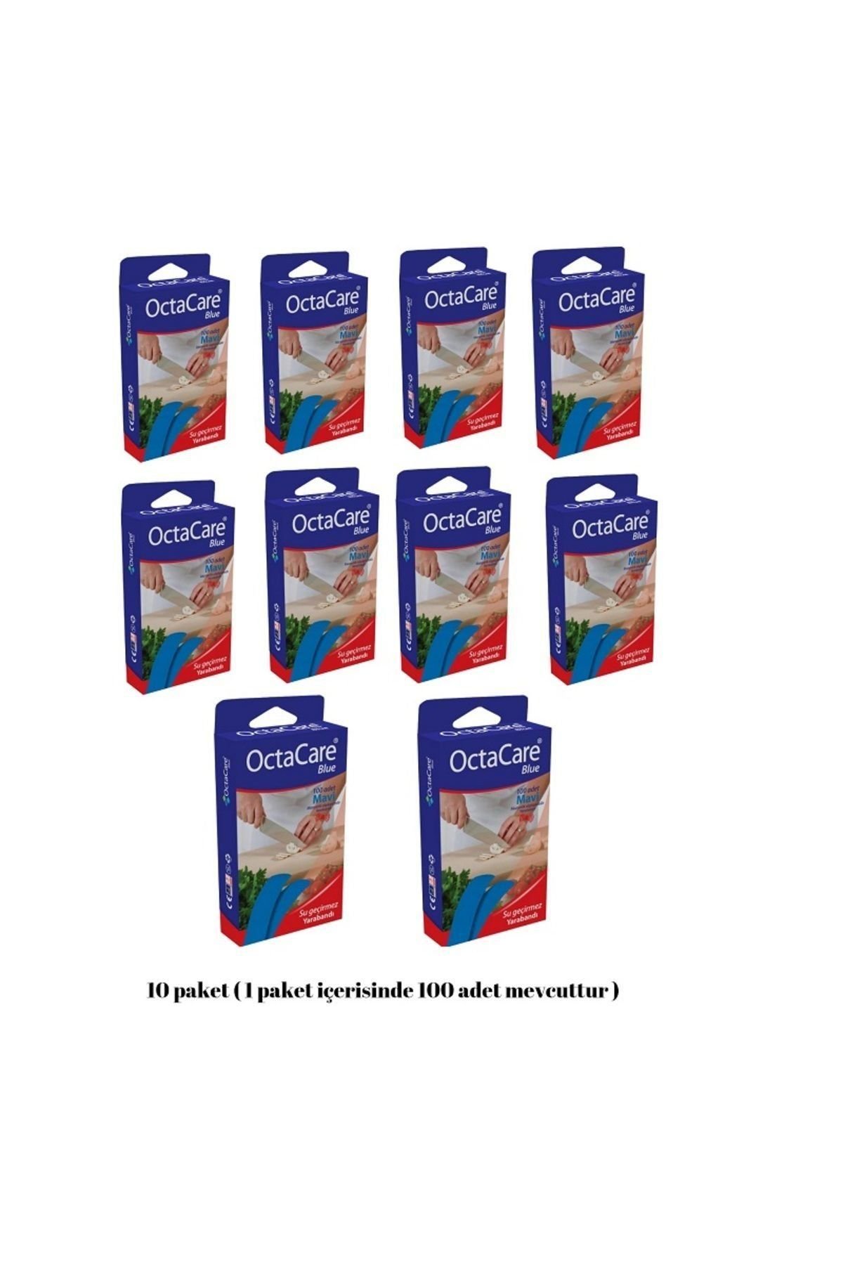 Medikaltec 10 Paket Mavi Yara Bandı Su Geçirmez 100 Adet
