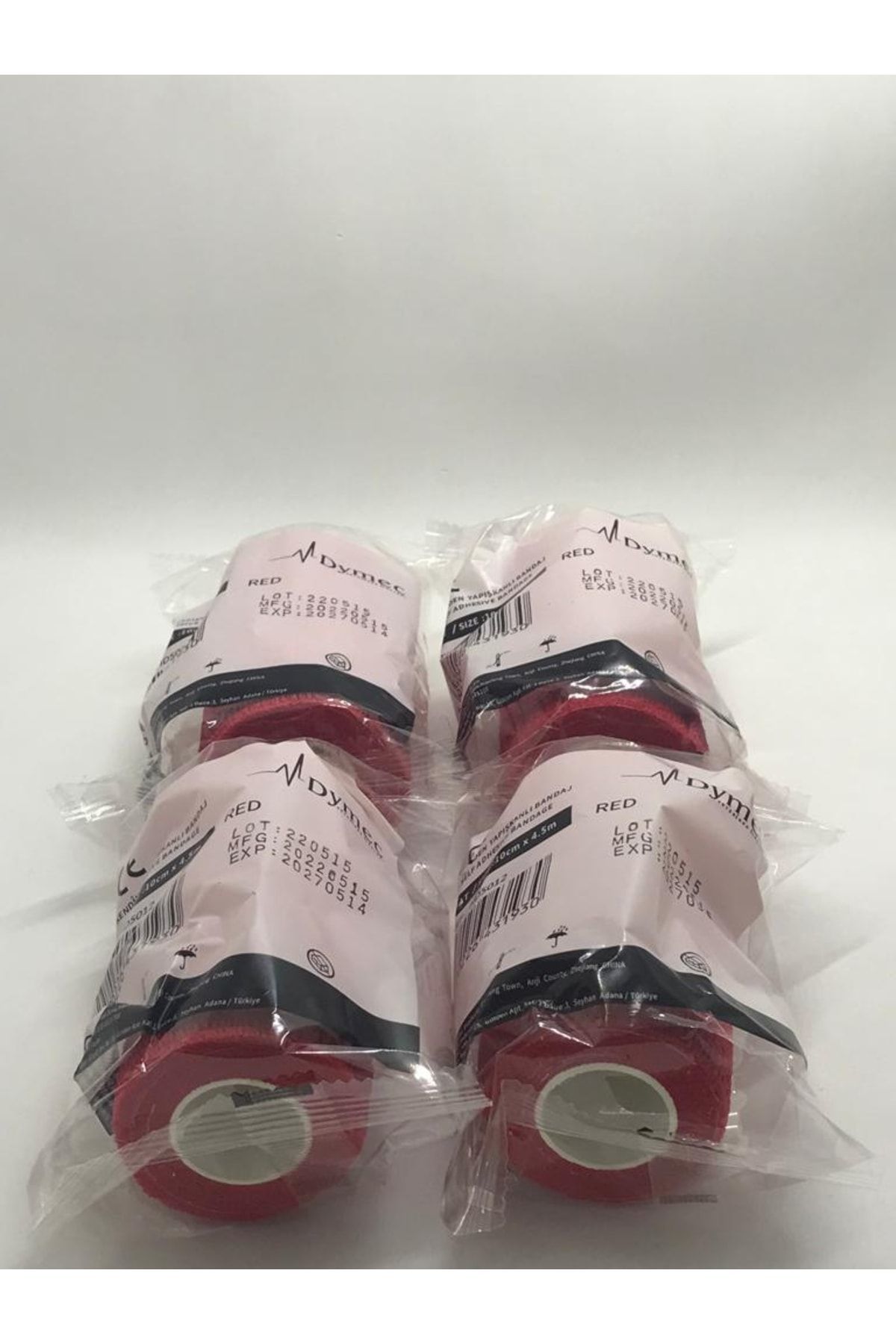 Medikaltec Dymec Kendinden Yapışkanlı Bandaj Kırmızı Ebat: 10cm X 4.5m 4'lü Medikaltec2393 - Görsel 1 (Ön görünüm)