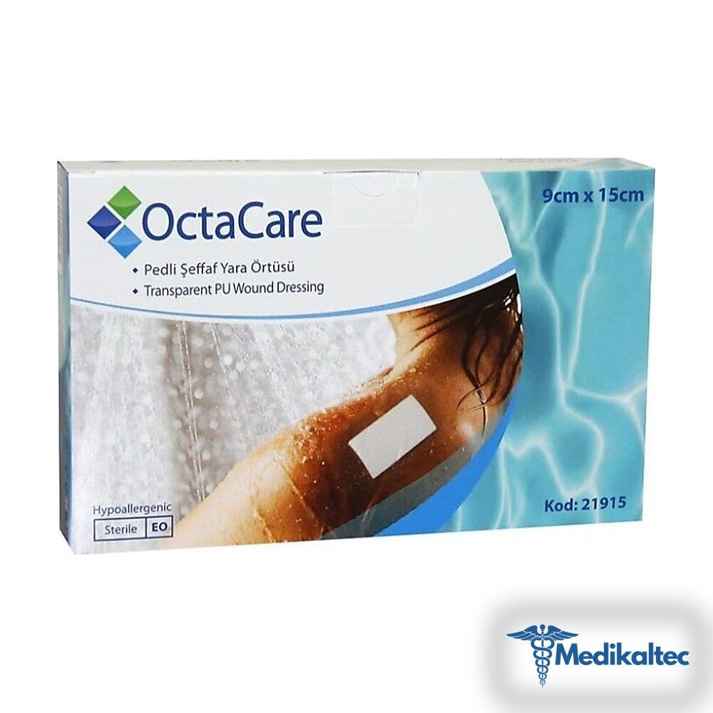 OctaCare 21915 şeffaf pedli yara örtüsü, 9 x 15 cm kutu ambalajı