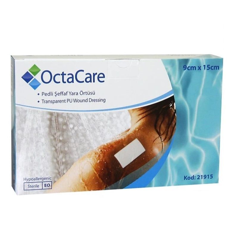 Octacare Şeffaf Pedli Su Geçirmez Yara Örtüsü Tekli Steril Paket 9 CM x 15 CM 25…
