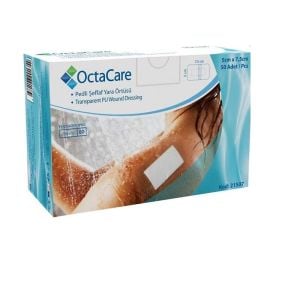 Şeffaf Pedli Su Geçirmez Yara Örtüsü Steril Tekli Paket 5 CM x 7.5 CM 50 x 50'li