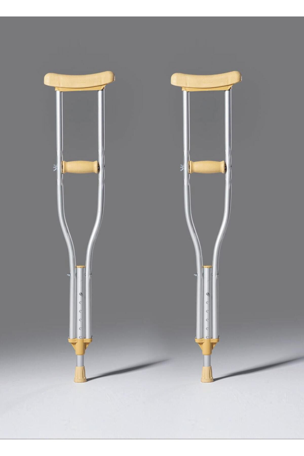 Medikaltec Koltuk Altı Değneği (5ÇİFT) 10Adet MEDİUM BOY Alüminyum Pimli Boy Ayarlanabilir Yumuşak Elcik