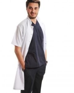 Medikaltec Erkek Dr.Hakim Yaka Vizit Önlüğü Alpaka Kumaş