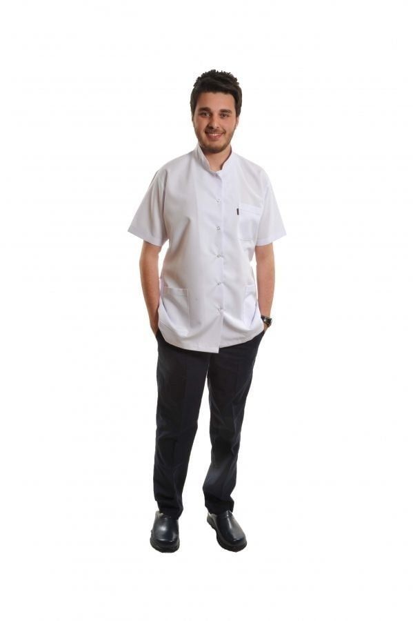 Medikaltec Erkek Hakim Yaka Labaratuvar Önlüğü (Alpaka) Medikaltec5508 - Görsel 1 (Ön görünüm)