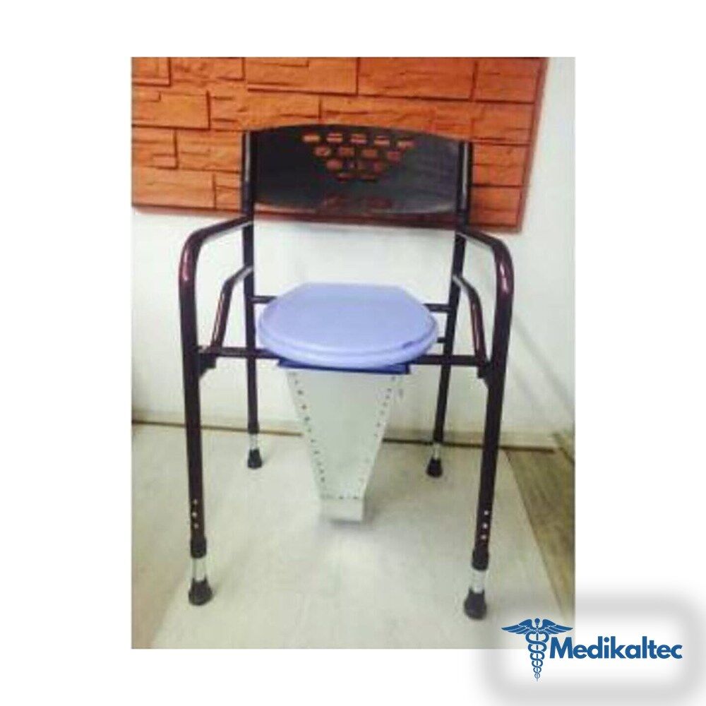 Medikaltec Hasta WC Sandalye Klozet Direk WC Tuvalete Seyyar Sandalye Kolay Katlanır 120 kg Taşıma Kapasiteli - Görsel 1