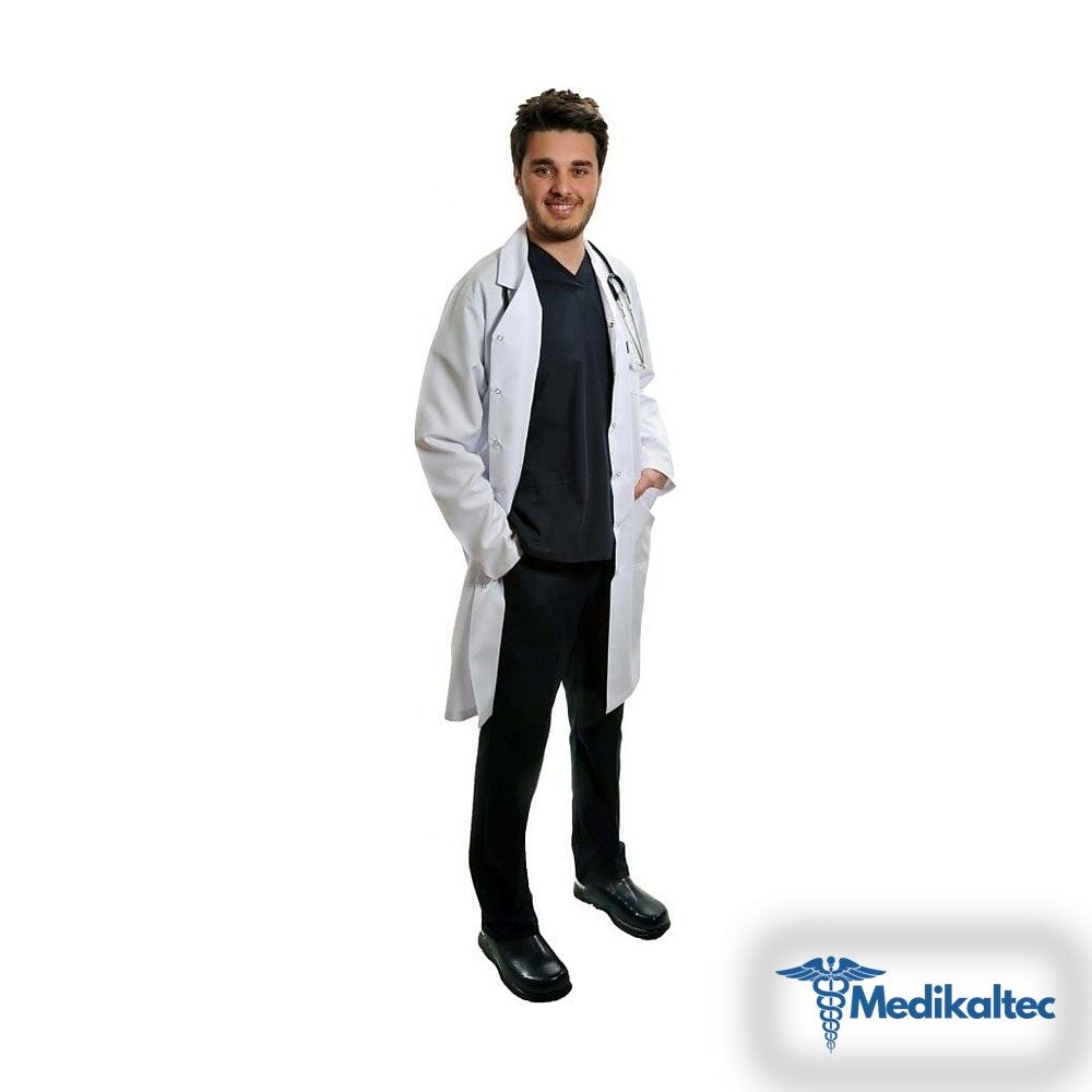 Medikaltec Erkek Doktor Klasik Yaka Vizit Önlüğü Alpaka Kumaş Medikaltec5526 - Görsel 1 (Ön görünüm)