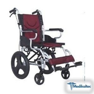Medikaltec Pulsemed Katlanabilir Sırtlı Alüminyum Tekerlekli Sandalye KY862LABJ-16 46 cm - Görsel 1