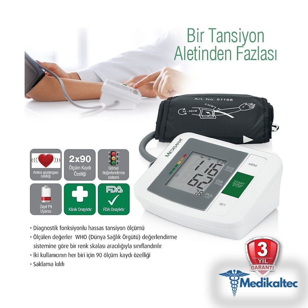 Medikaltec Medisana MTM 48670 Kol Tipi Dijital Tansiyon Ölçme Cihazı - Görsel 1