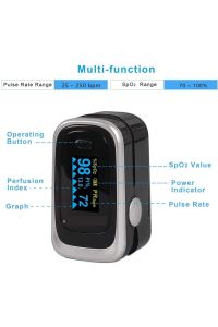 Medikaltec Pulse Oksimetre M170 Oksijen Satürasyon Ölçüm Cihazı Alarmlı Medikaltec3487 - Görsel 2 (Ön görünüm)