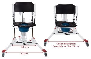 Medikaltec 190U NEW Portatif Mobil Lift Hasta Transfer Lifti Medikaltec1513 - Görsel 4 (Ön görünüm)
