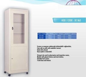 Medikaltec Tekli Altı Kapaklı İlaç Dolabı Poliklinik Dolabı