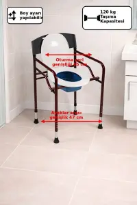 Medikaltec hasta tuvalet sandalyesi ön görünüm