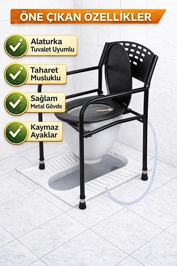 Medikaltec Medikal Hasta Tuvaleti Alaturka Uyumlu Ön Görünüm