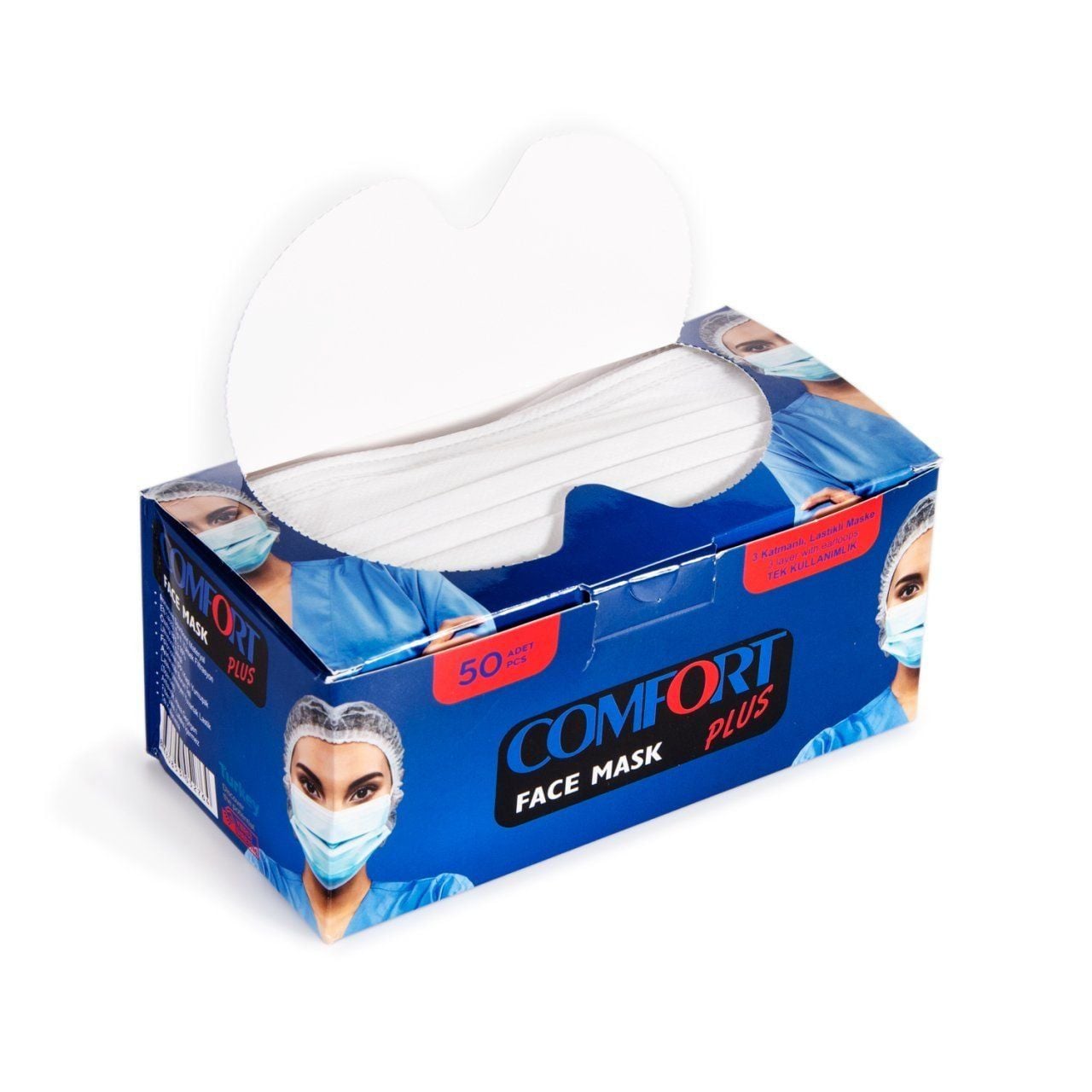 Comfort Plus 3 Katlı Cerrahi Maske Full - Medikaltec 3 Katlı Cerrahi Maske Full Ultrasonic adet Medikaltec8175 - Görsel 1…