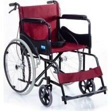 KY809 Bordo Kumaş Standart Tekerlekli Sandalye