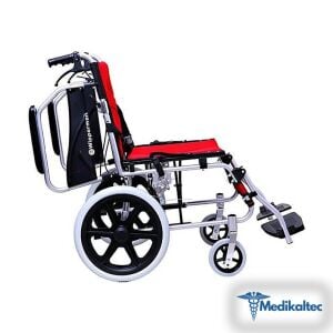 Medikaltec Wipperman W 206 Refakatçi Frenli Katlanabilir Tekerlekli Sandalye Kırmızı Renkli - Görsel 1