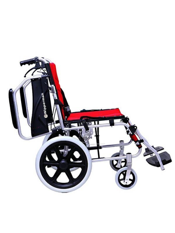 W 206 Refakatçi Frenli Katlanabilir Teke - W Refakatçi Frenli Katlanabilir Tekerlekli Sandalye Kırmızı Renkli