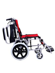 W 206 Refakatçi Frenli Katlanabilir Teke - W Refakatçi Frenli Katlanabilir Tekerlekli Sandalye Kırmızı Renkli