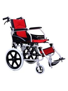 W 206 Refakatçi Frenli Katlanabilir Teke - W Refakatçi Frenli Katlanabilir Tekerlekli Sandalye Kırmızı Renkli