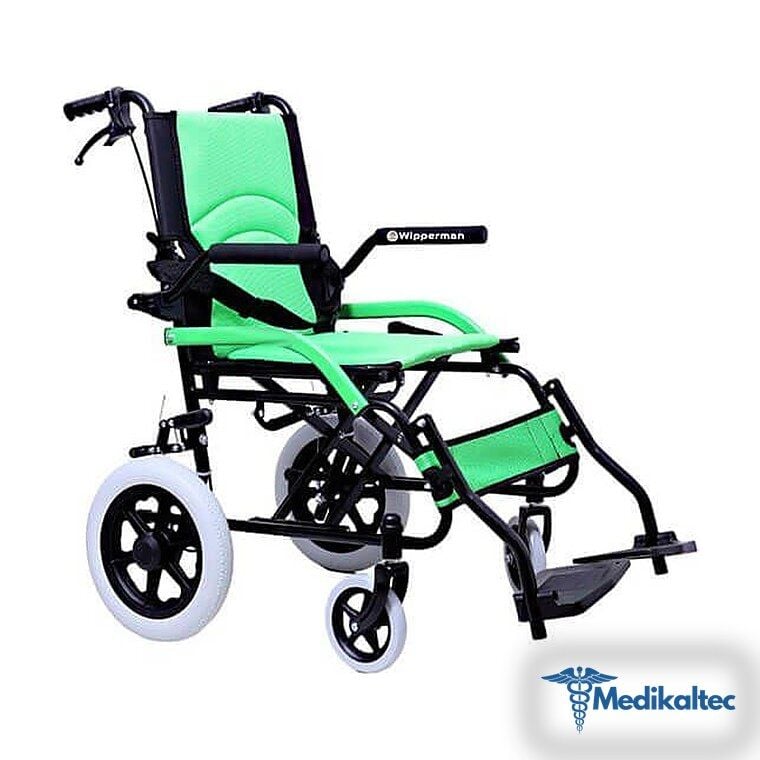 Medikaltec Wipperman W 209 Refakatçi Frenli Katlanabilir Tekerlekli Sandalye Yeşil Renkli - Görsel 1