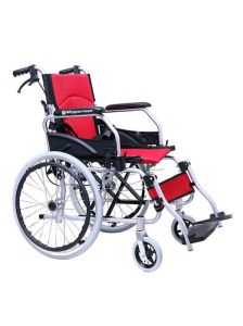 W 203 Refakatçi Katlanabilir Büyük Teker - W Refakatçi Katlanabilir Büyük Teker Frenli Tekerlekli Sandalye Kırmızı